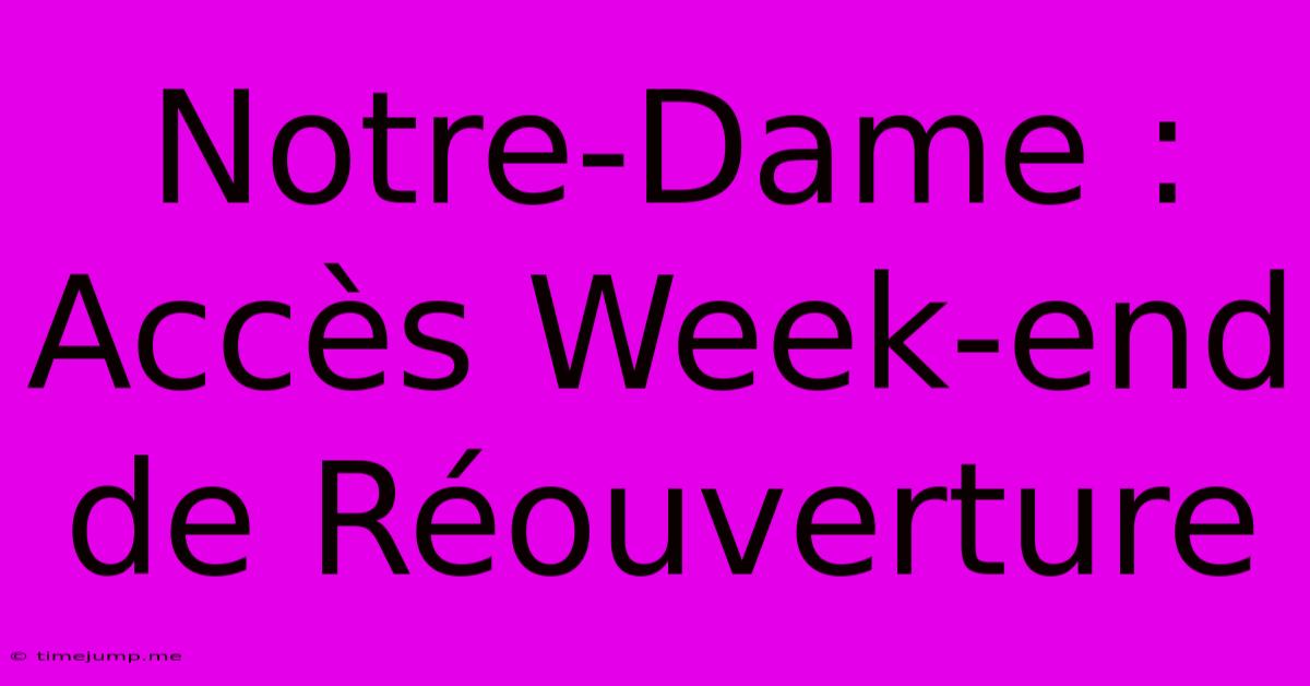Notre-Dame : Accès Week-end De Réouverture
