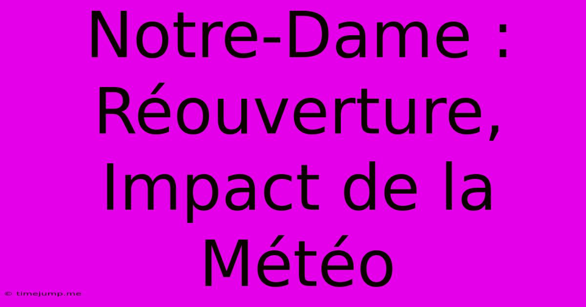 Notre-Dame : Réouverture, Impact De La Météo Notre-Dame : Réouverture, Impact De La Météo